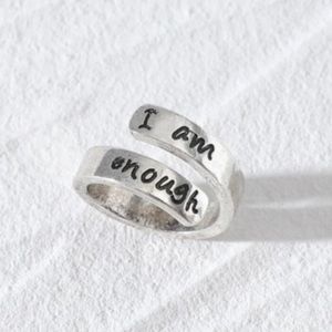 I Am Enough Silver Twist Ring
